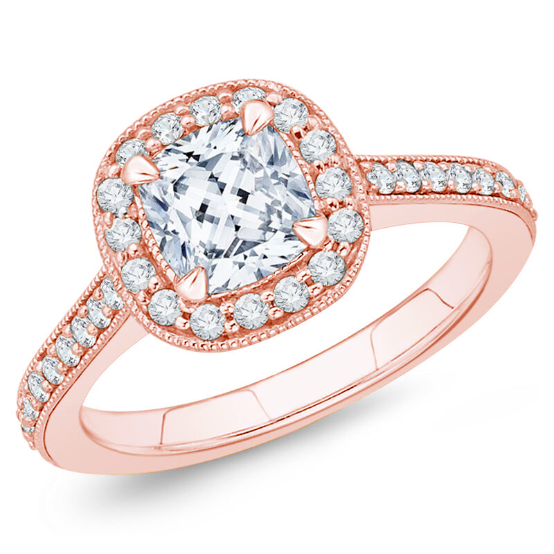 Diamantový prsten z růžového zlata 74251