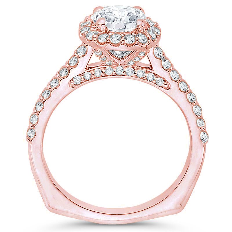 Diamantový zásnubní prsten z růžového zlata 74271