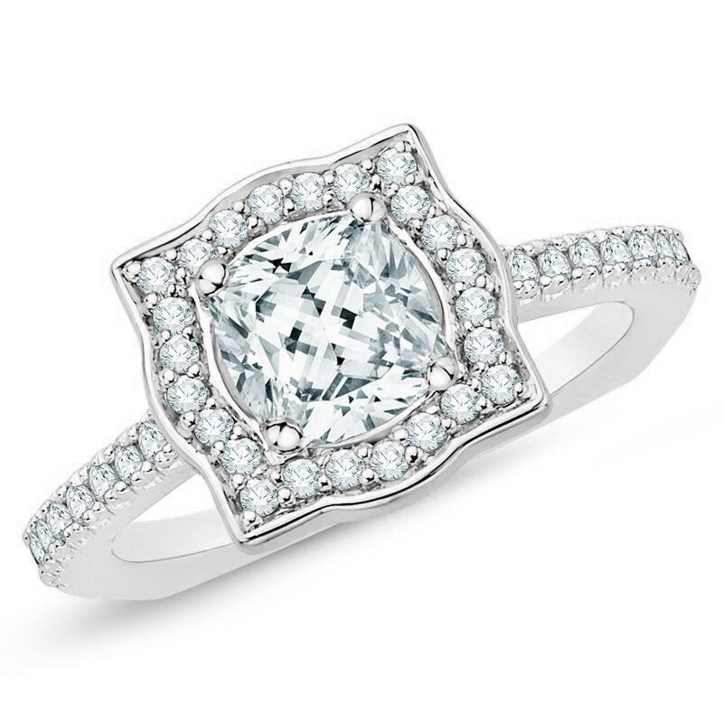 Zásnubní diamantový prsten z bílého zlata 74301
