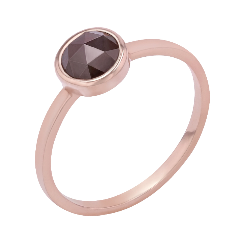 Zlatý minimalistický prsten s hnědým 1ct diamantem