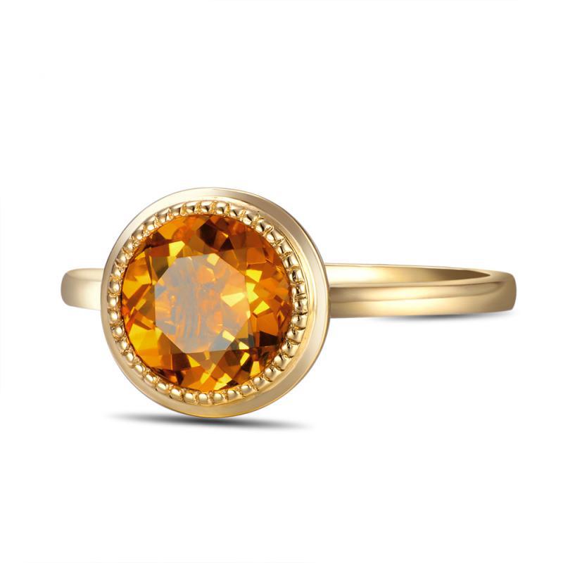 Citrínový prsten ze zlata 7691