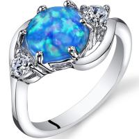 Stříbrný prsten s opálem a zirkony Jimena