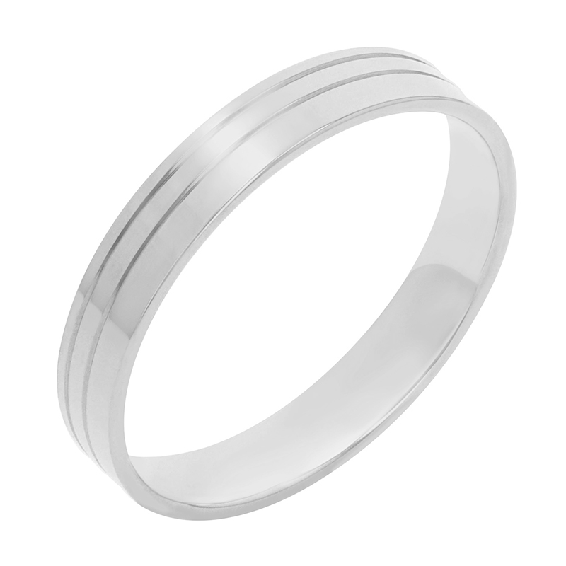 Pánský snubní prsten z bílého zlata 78111