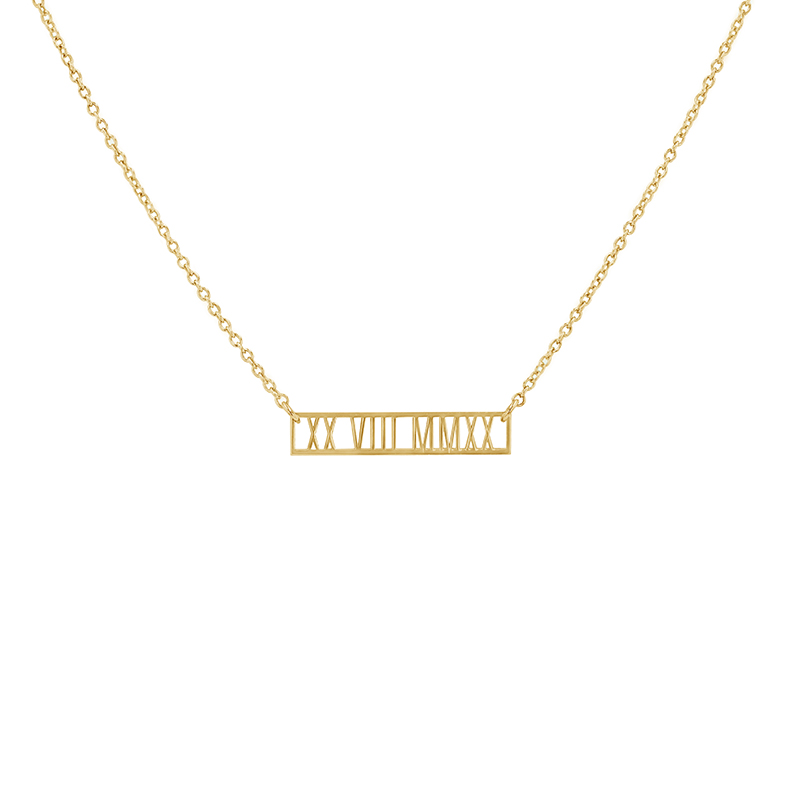 Zlatý náhrdelník s římským datem dle vašeho výběru Marcus 78301