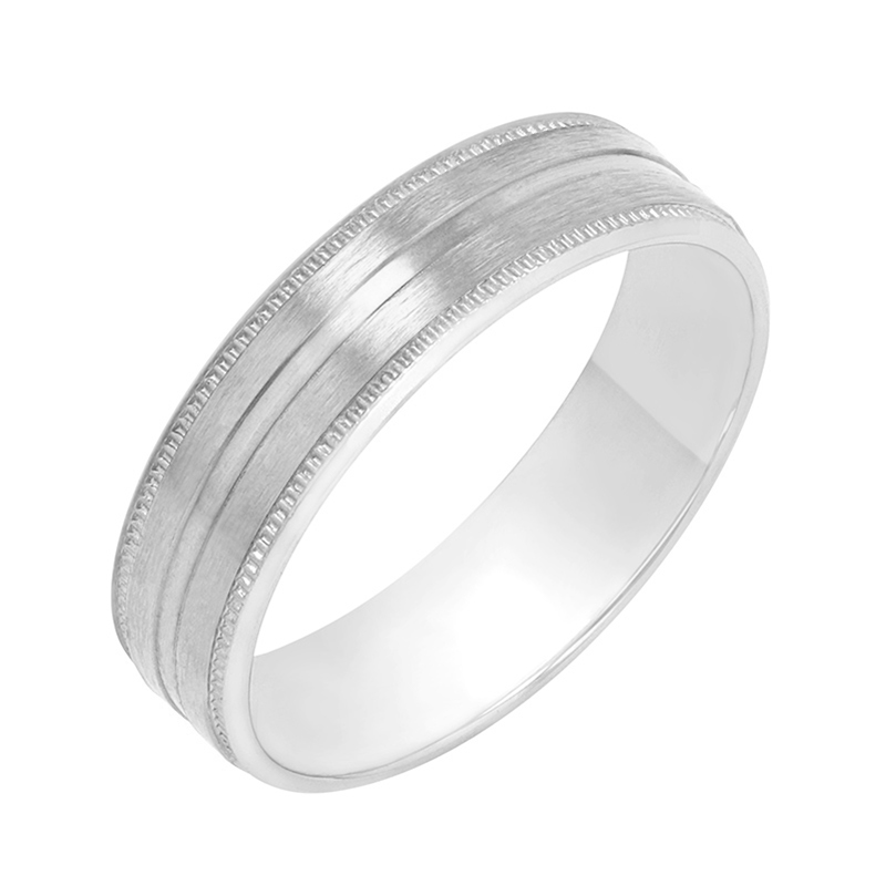 Pánský snubní prsten z bílého zlata 78801