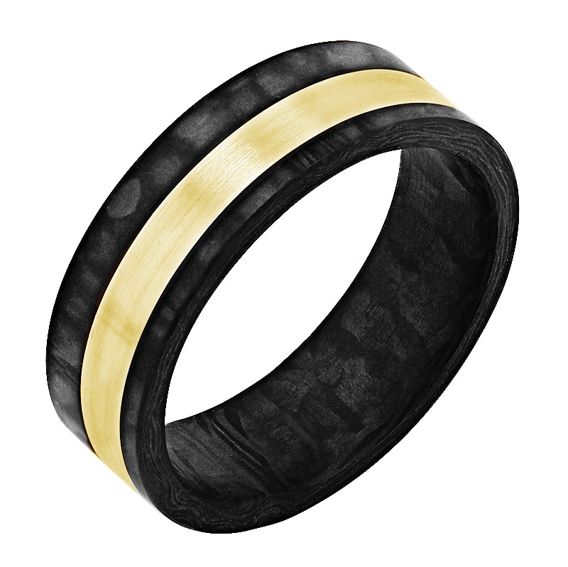 Snubní prsten z karbonu a zlata 80121