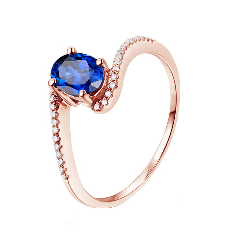 Safírový prsten z růžového zlata 81041