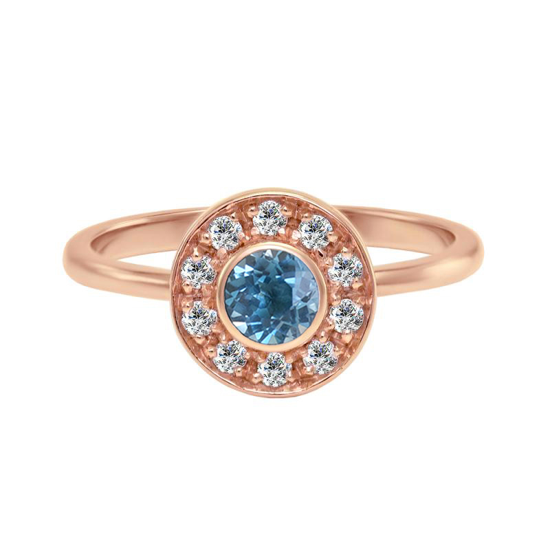 Drahokamový prsten z růžového zlata