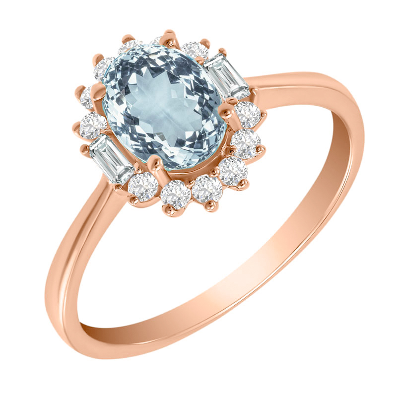 Akvamarínový prsten s diamanty Sajani 8421