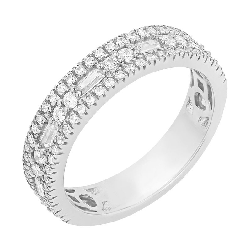 Luxusní half eternity prsten s diamanty ze zlata 84301