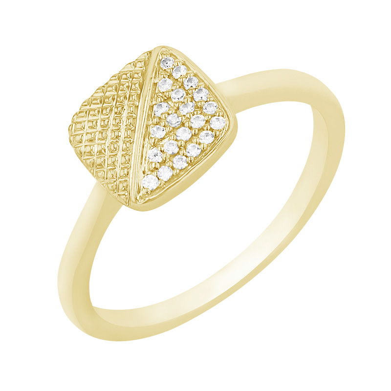 Atypický prsten s třpytivými diamanty 84321