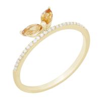 Originální zlatý prsten s citríny ve tvaru mašličky Carmen