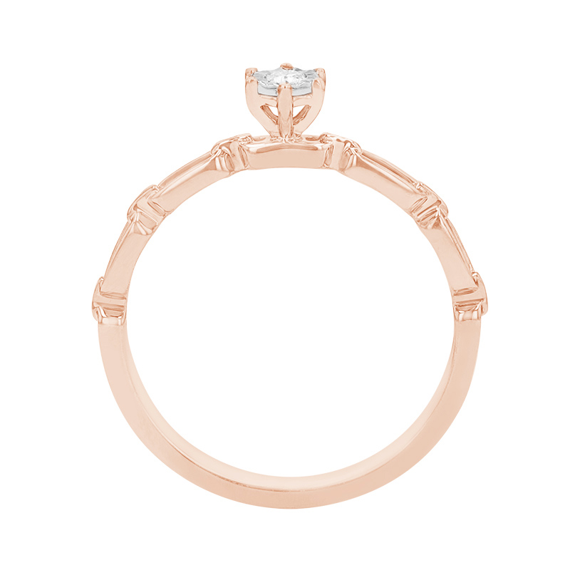 diamantový prsten z růžového zlata 87021