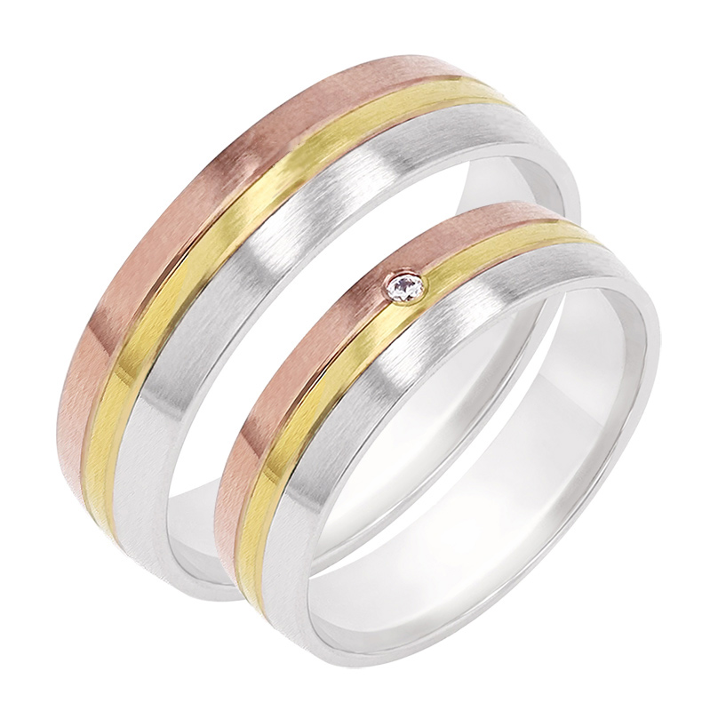 Minimalistické snubní prsteny s diamantem