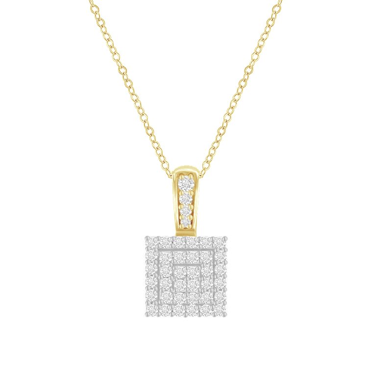 Diamantový čtvercový náhrdelník Quilla