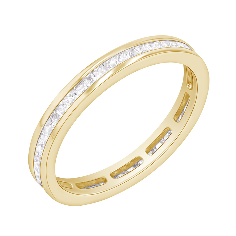 Eternity prsten se syntetickými diamanty ze žlutého zlata 89661