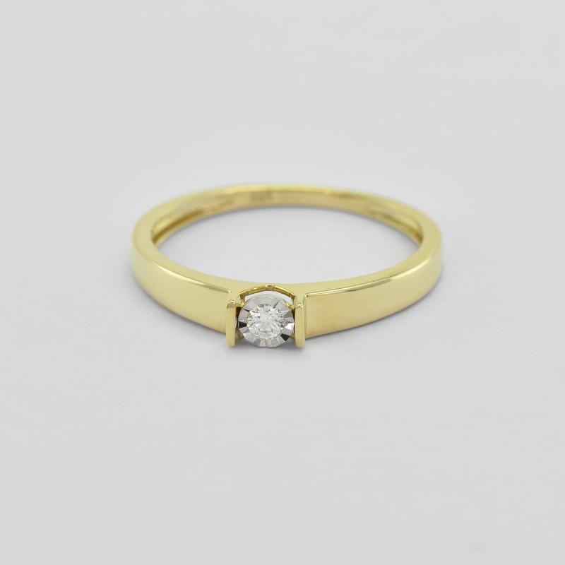 Zásnubní prsten s diamantem ze žlutého zlata 91511