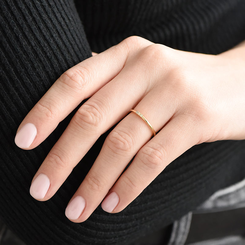 Pozlacený prsten s diamanty 92161