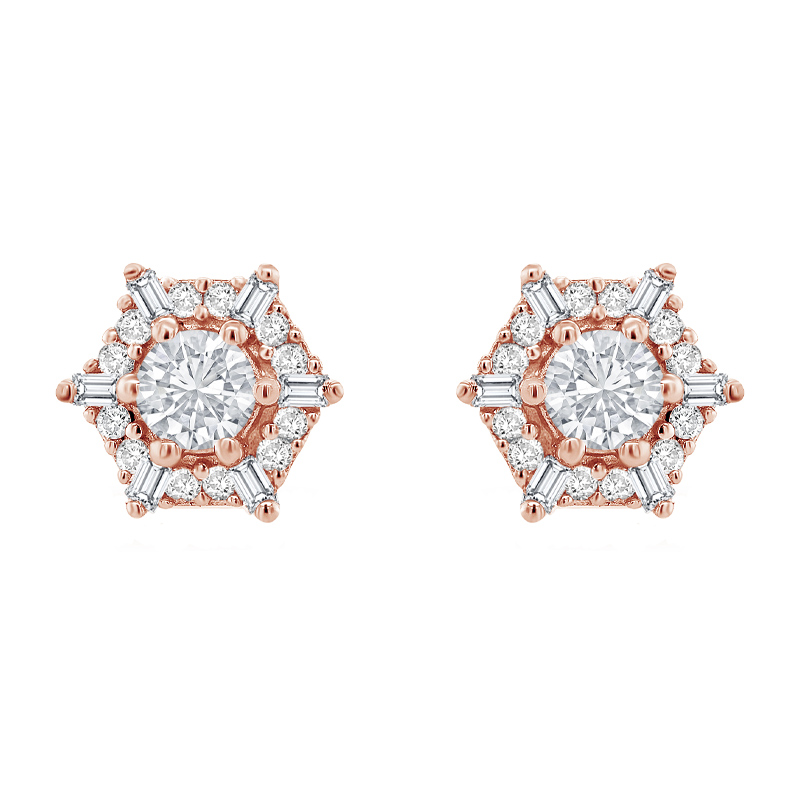 Diamantové náušnice ve tvaru hexagon 92981