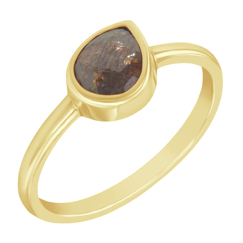 Zlatý prsten s hnědým pear diamantem Camilia 97451