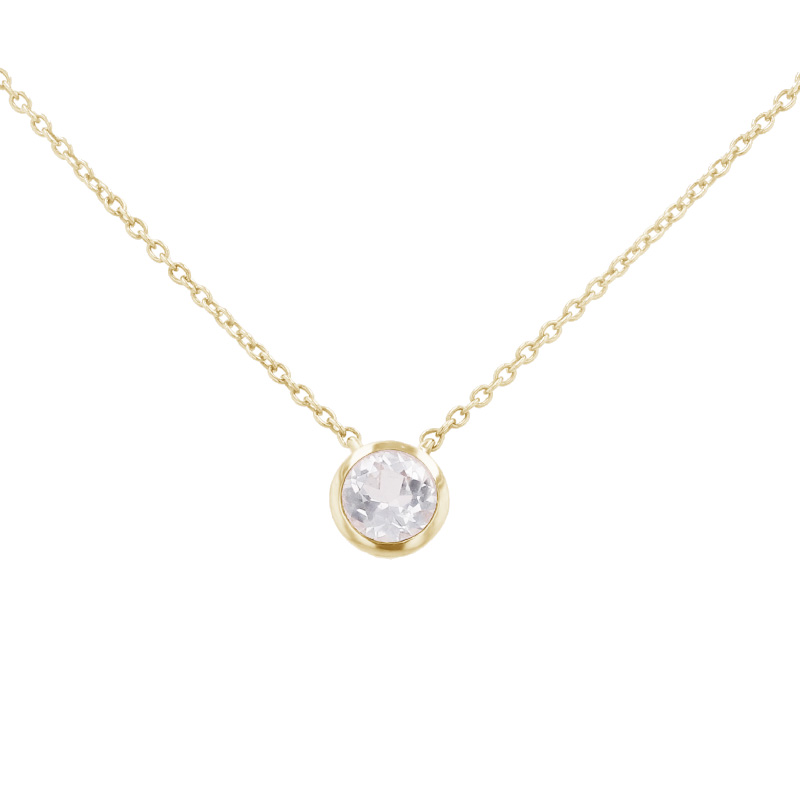 Zlatý náhrdelník s bílým topazem Jonie 97901
