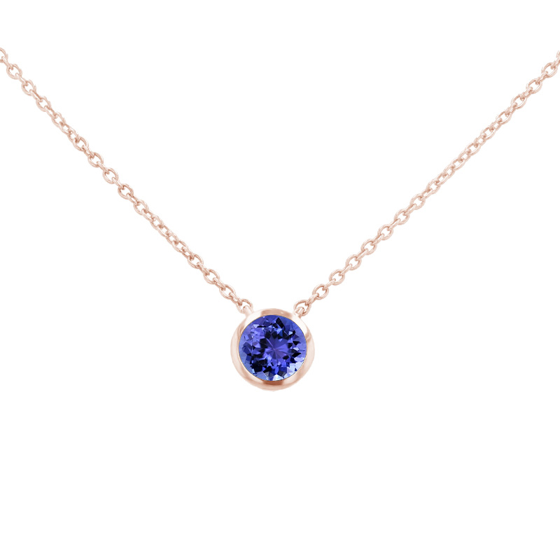 Zlatý náhrdelník s modrým tanzanitem Tillie 97941