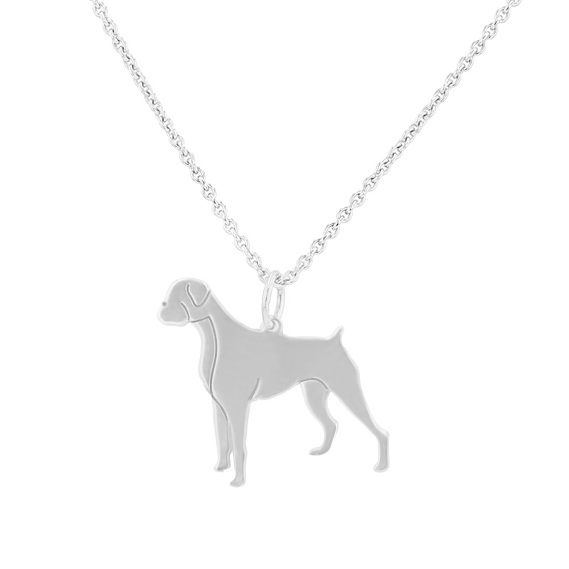 Stříbrný přívěsek ve tvaru psa s gravírem Boxer 98581