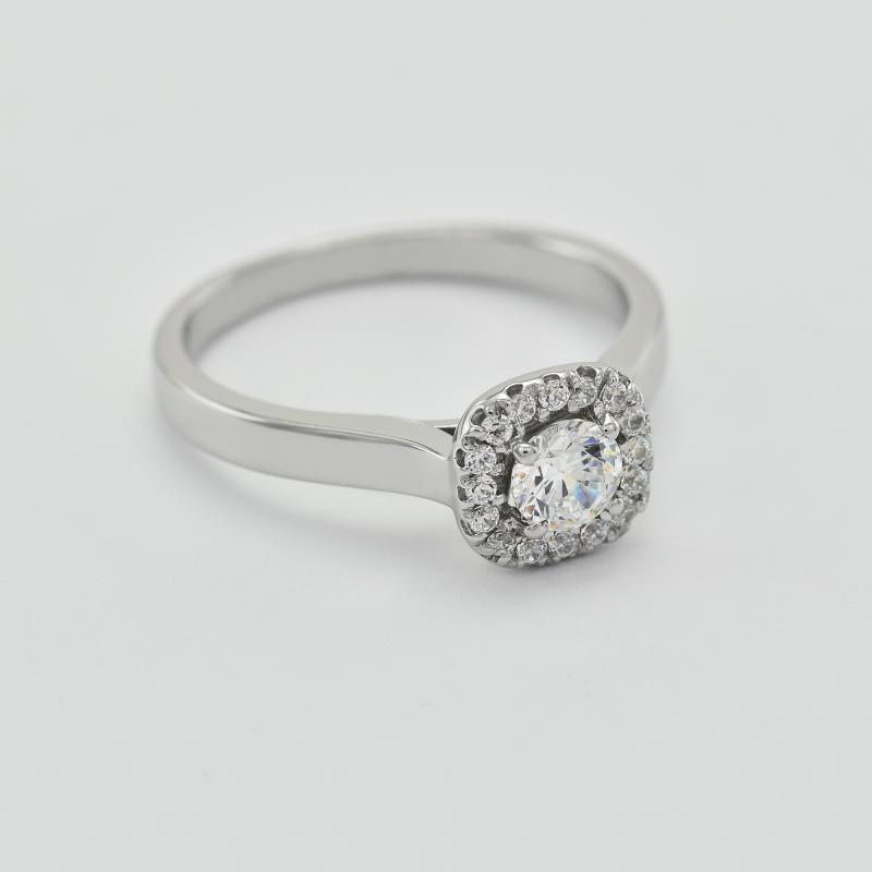 Zásnubní prsten v halo stylu s moissanitem a diamanty Reley 100542