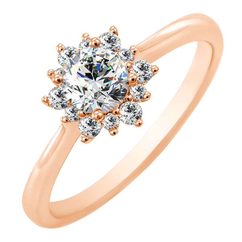 Zásnubní prsten s moissanitem a lab-grown diamanty Condeh 100602