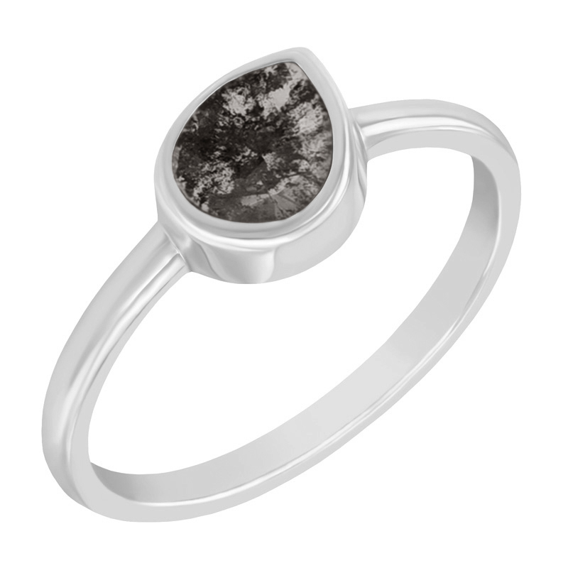Zlatý prsten se salt´n´pepper pear diamantem Lindsay 101162