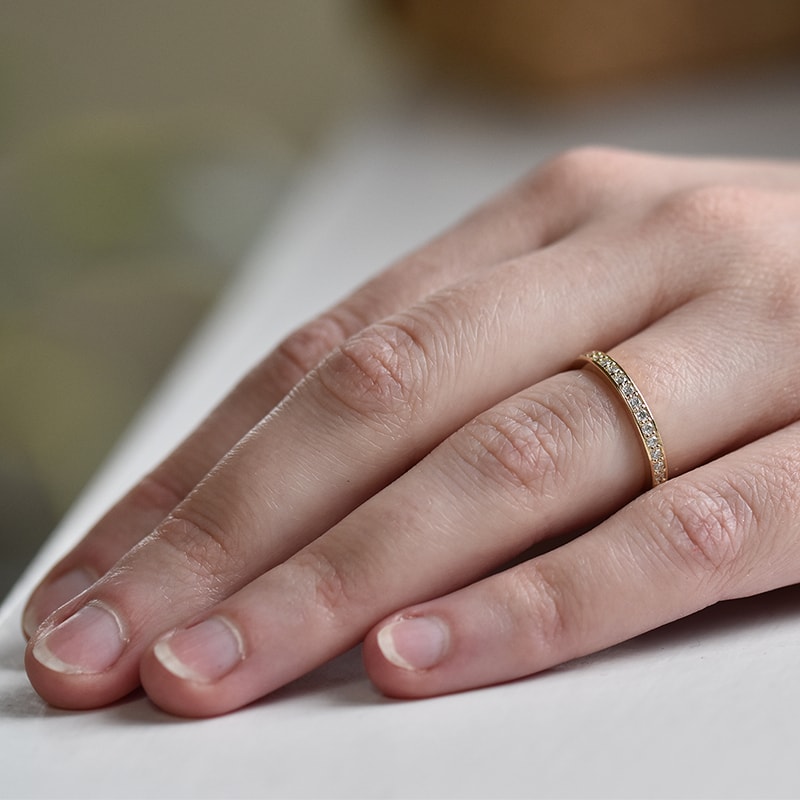 Eternity zlatý prsten s lab-grown diamanty Amina 101422