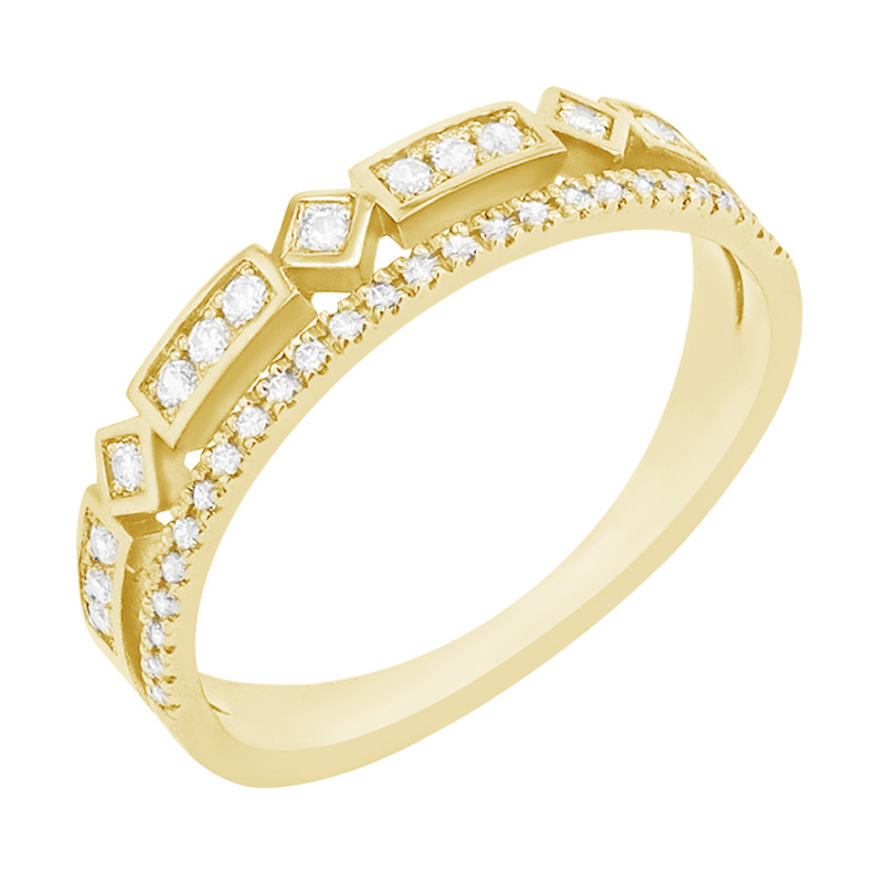 Trendy zlatý prsten s lab-grown diamanty Ward 101502