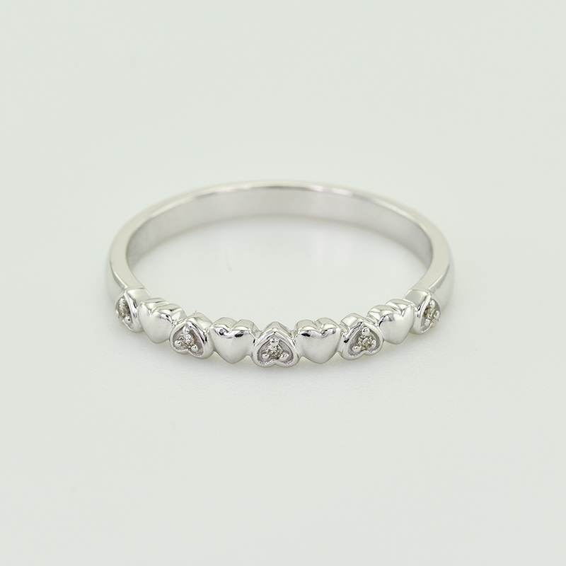 Srdíčkový prsten s lab-grown diamanty a komfortní prsten Mira 101992