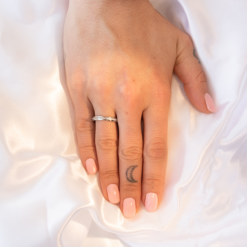 Eternity prsten s lab-grown diamanty a komfortní pánský prsten Asne 102232