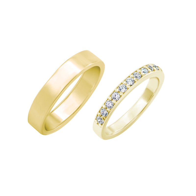 Eternity prsten s lab-grown diamanty a pánský plochý prsten Etensa 102262