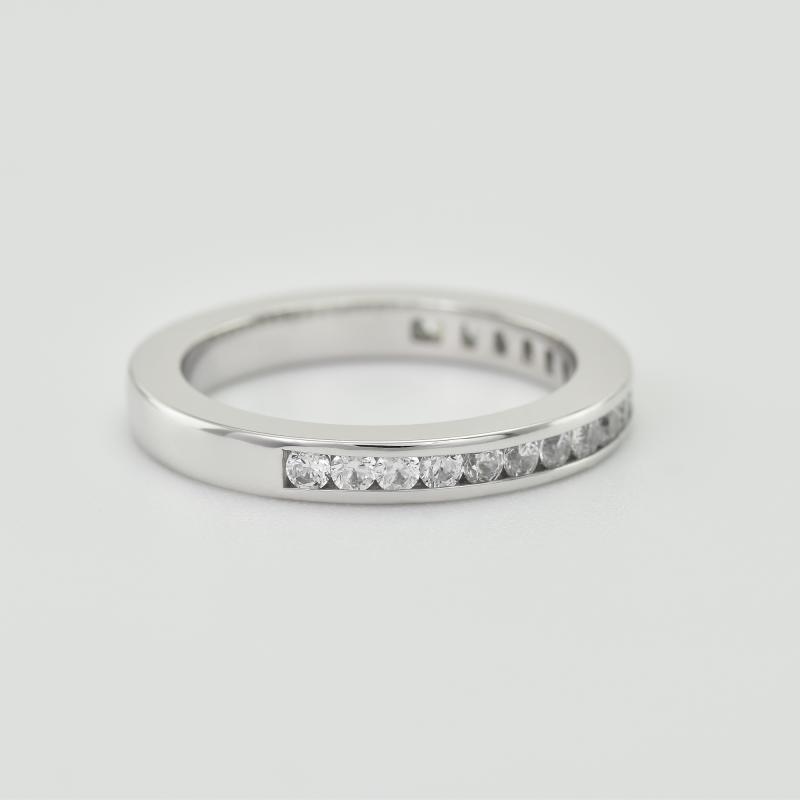 Eternity prsten s lab-grown diamanty a plochý snubní prsten Brilly 102342