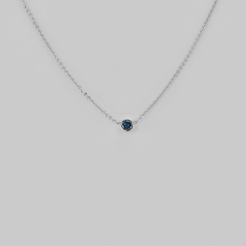 Stříbrný minimalistický náhrdelník s modrým diamantem Glosie 103682