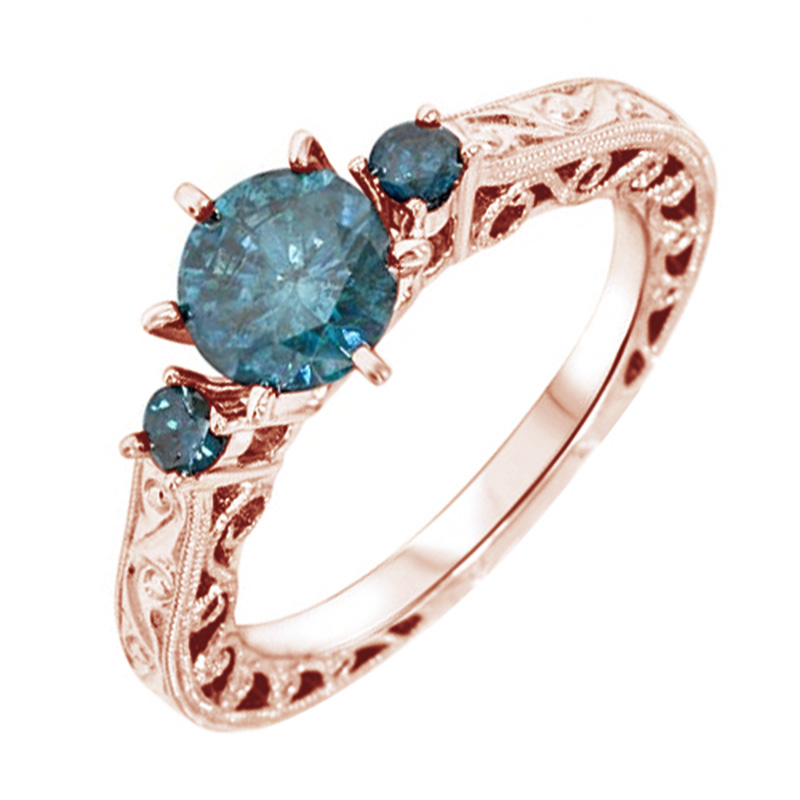Zásnubní prsten s modrými diamanty Sikata 104422