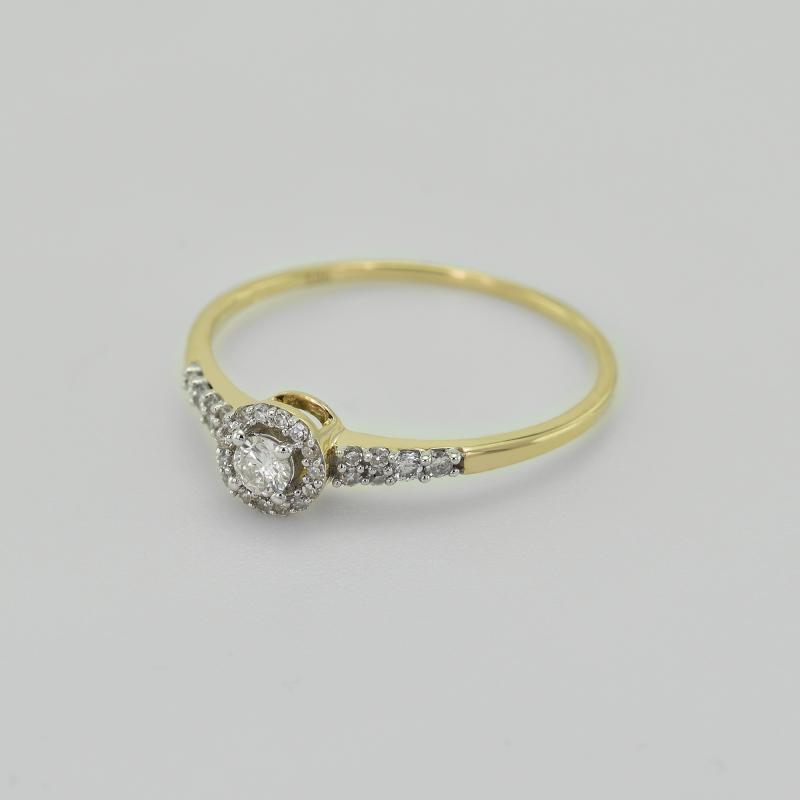 Stříbrný halo prsten s lab-grown diamanty Lyons 104512