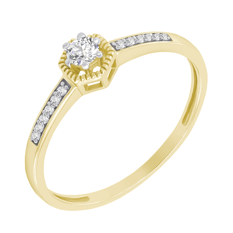 Stříbrný prsten s postranními lab-grown diamanty Plautine 104632