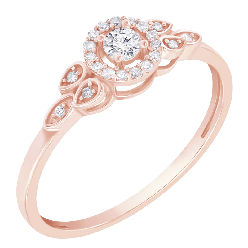 Stříbrný halo prsten s lab-grown diamanty Avila 104702