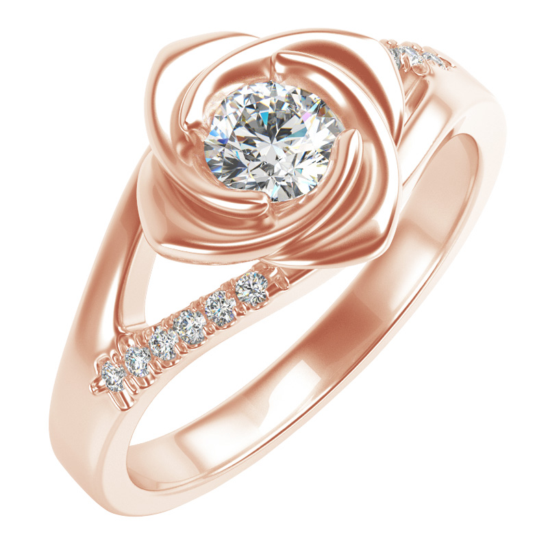 Zásnubní prsten ve tvaru růže s diamanty Xalor 104822