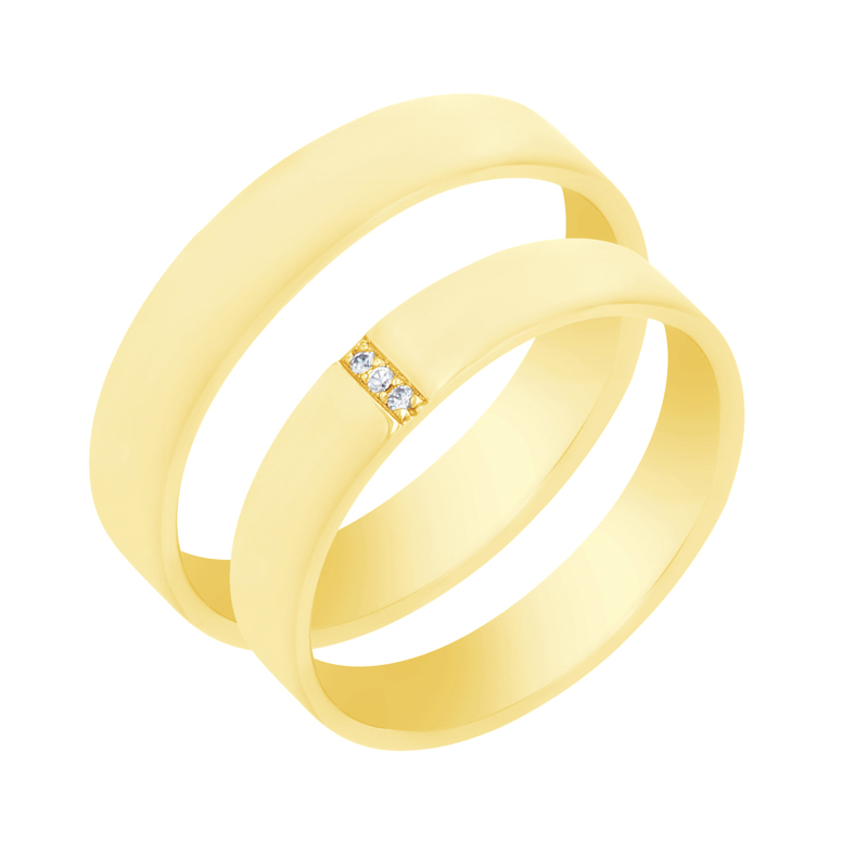 Zlaté snubní prsteny s diamanty Pyar 105522