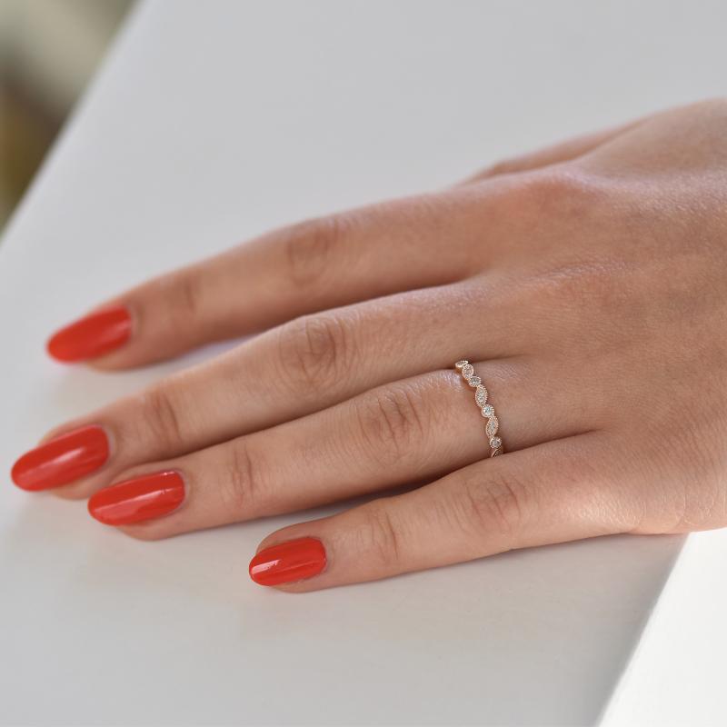 Vintage prsten s lab-grown diamanty a komfortní snubní prsten Sango 105822