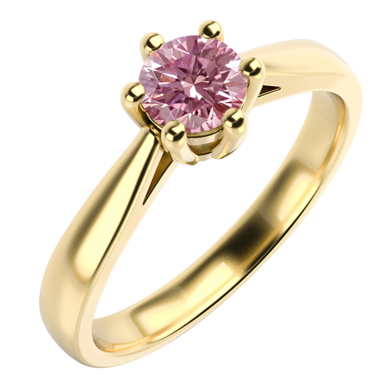 Zásnubní prsten s certifikovaným fancy pink lab-grown diamantem Sati 106292
