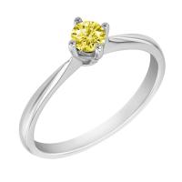 Zásnubní prsten se žlutým diamantem Lojaz