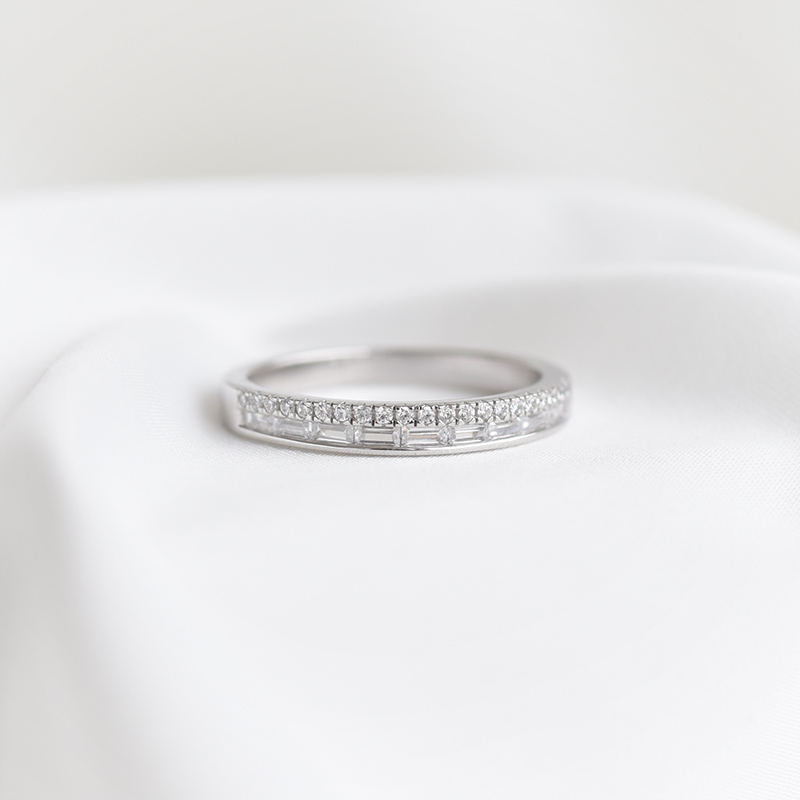 Eternity prsten s lab-grown round a baguette diamanty Luisa 107932