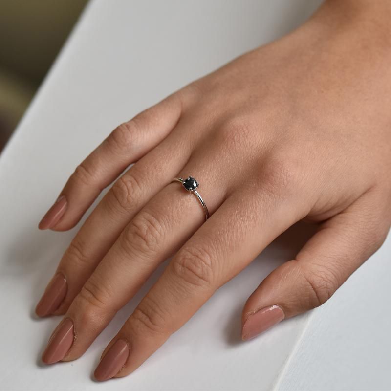 Zásnubní prsten s černým diamantem Paolo 110172