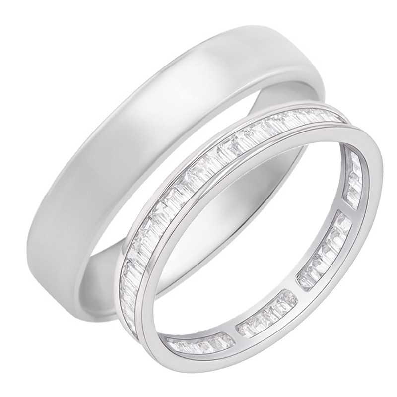 Eternity prsten s baguette diamanty a pánský komfortní prsten Pascal 111182