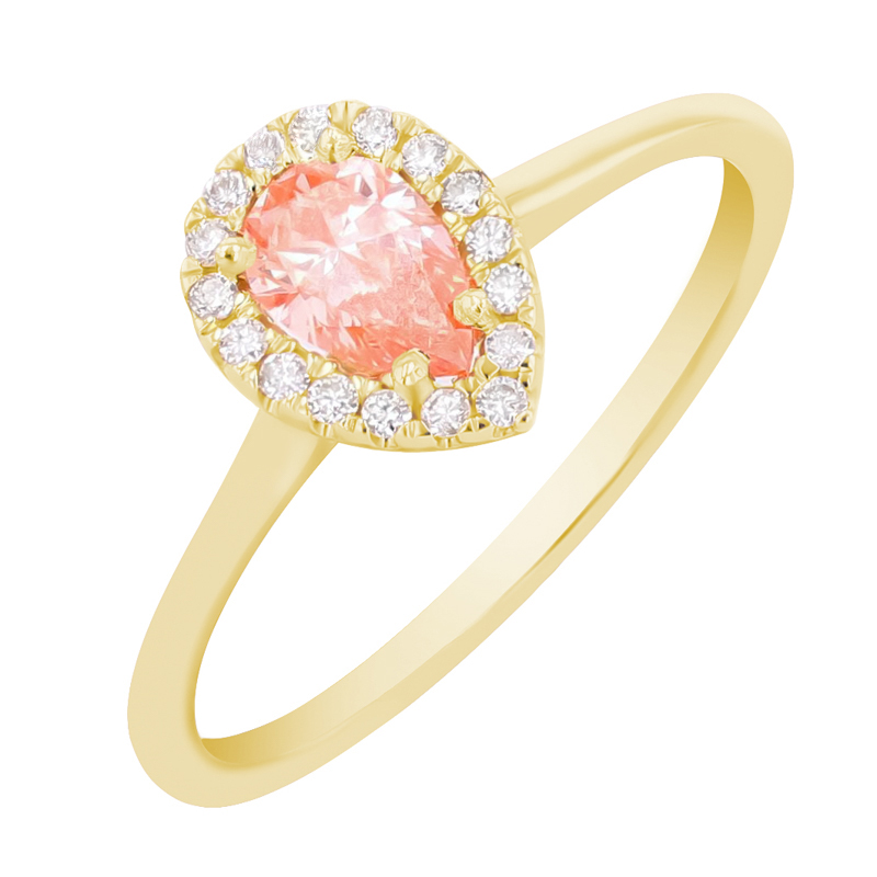 Zásnubní prsten s 0.36ct IGI certifikovaným růžovým lab-grown diamantem Simone